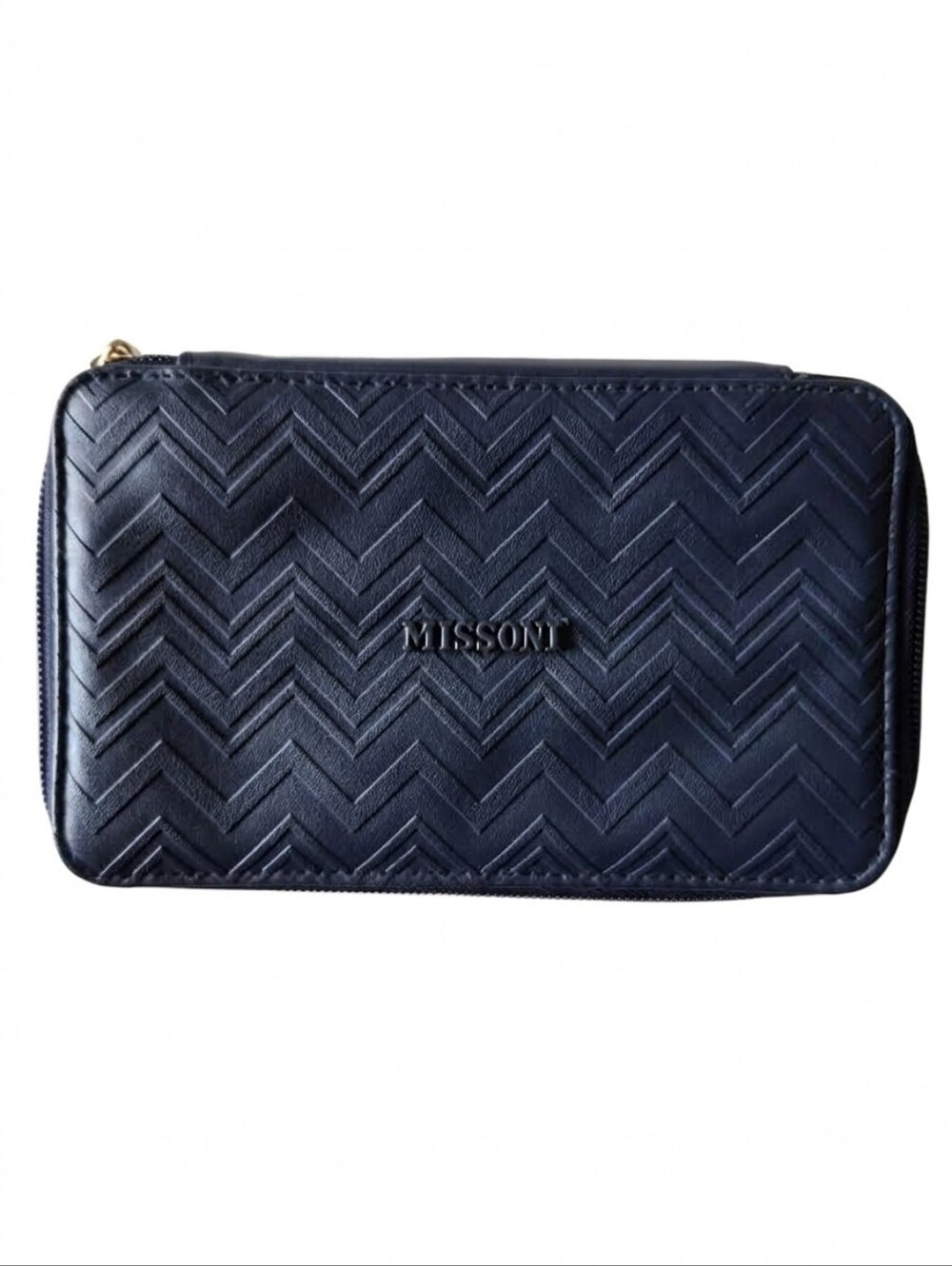 MISSONI Exclusively for Delta One Navy Blue Leatherette Cosmetic Travel Case